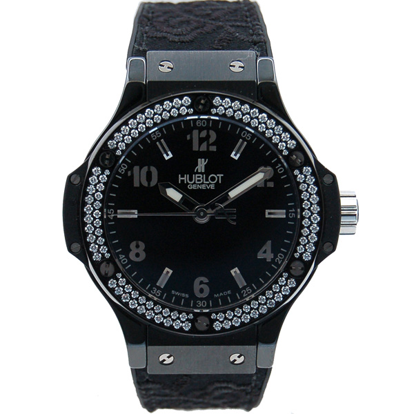 ウブロ　HUBLOT　ビッグバン　ブラックマジック　ベゼルダイヤ　361.CV.1270.NR.1104  クォーツ　38mm　USED　中古