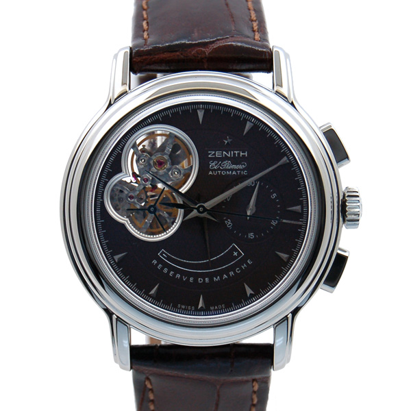 ゼニス　ZENITH　クロノマスターTオープン　03.0240.4021/72.C496　エルプリメロ　40mm　SS　ブラウン　USED　中古