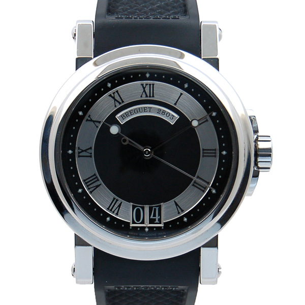 ブレゲ　BREGUET　マリーン2　ラージデイト　5817ST/92/5V8　SS　ブラック　39mm　ラバー　USED　中古