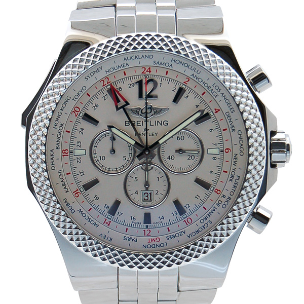 ブライトリング　BREITLING　ベントレー　GMT　クロノグラフ　A476G57SGS　シルバー　USED　中古
