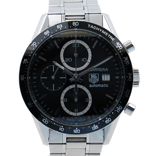 タグホイヤー　TAG HEUER　カレラタキメーター　クロノグラフ　CV2010.BA0794　SS　ブラック　自動巻　USED　中古
