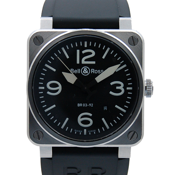 ベル＆ロス　BELL＆ROSS　BR03-92　SS　42mm　ブラック　自動巻　ラバー　USED　中古