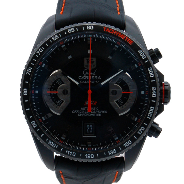 タグホイヤー　TAG HEUER　グランドカレラ　クロノグラフ　キャリバー17　RS2　CAV518K.FC6268　PVD　オレンジ針　未使用