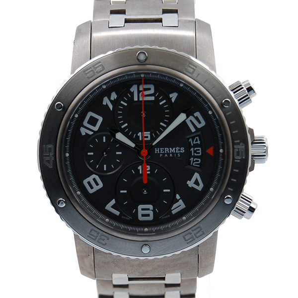 エルメス　HERMES　クリッパークロノ　メカニカルダイバー　CP2.941.230/4963　メンズ　自動巻　グレー　USED　中古