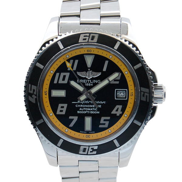 ブライトリング　BREITLING　スーパーオーシャン42　A187B32PRS　アビスイエロー　42mm　SSブレス　USED　中古