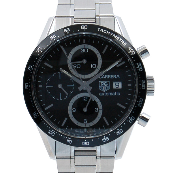 タグホイヤー　TAG HEUER　カレラタキメーター　クロノグラフ　CV2010.BA0794　SS　ブラック　自動巻　USED　中古
