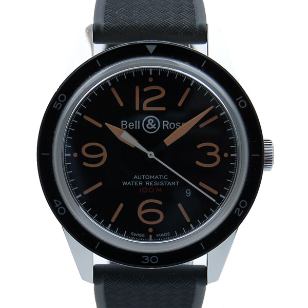 ベル＆ロス　BELL＆ROSS　BR123　スポーツヘリテージ　ブラック　ラバーベルト　USED　中古