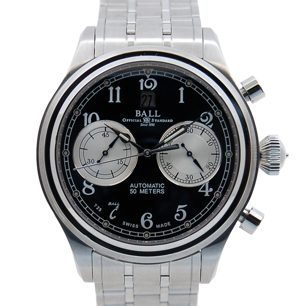 ボールウォッチ　BALL　トレインマスター　キャノンボールII 　CM1052D-S1J-BK  ブラック　SS　　USED　中古