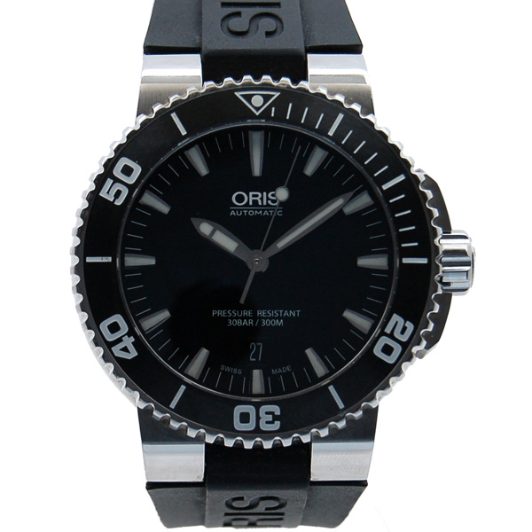オリス　ORIS　アクイス　デイト　733 7653 4154　SS　ブラック　USED　中古