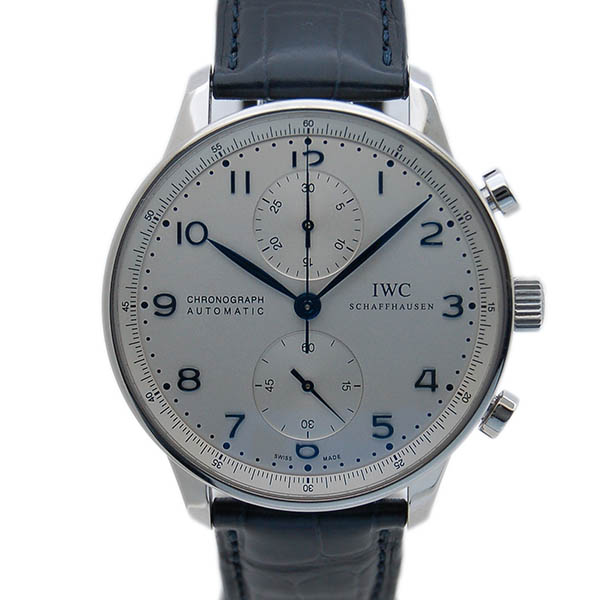 IWC　ポルトギーゼ　IW371446　シルバー　青針　Dバックル　自動巻　USED　中古