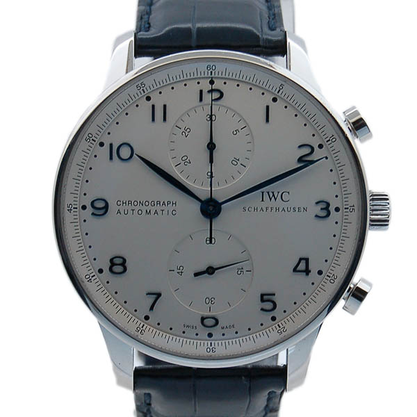 IWC　ポルトギーゼ　IW371446　シルバー　青針　Dバックル　自動巻　USED　中古