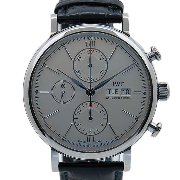 IWC　ポートフィノ　クロノグラフ　IW391007　SS　シルバー　革　USED　中古