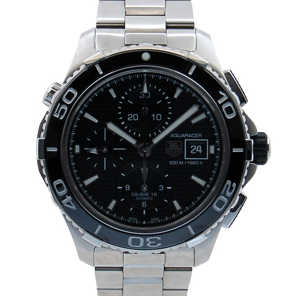 タグホイヤー　TAG HEUER　アクアレーサークロノ　CAK2110.BA0833　SS　43mm　ブラック　USED　中古