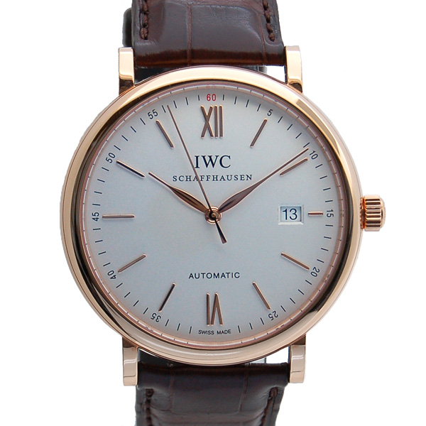 IWC　ポートフィノ　IW356504　自動巻き　18KRG　40mm　シルバー　革ベルト　USED　中古
