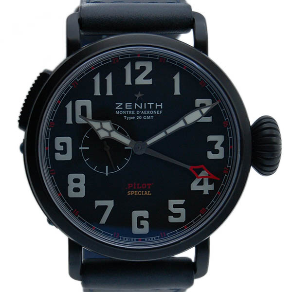 ゼニス　ZENITH　パイロット アエロネフ タイプ20  GMT　96.2430.693/21.C703　48mm　ブラック　USED　中古