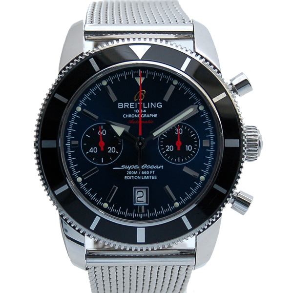 ブライトリング　BREITLING　スーパーオーシャンヘリテージ　クロノグラフ　46mm　A272C03OCA　ブルー　SSブレス　世界1000本限定　USED　中古