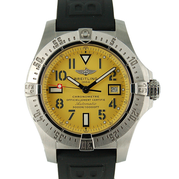 ブライトリング　BREITLING　アベンジャー　シーウルフ　A177I13PRS　イエロー　USED　中古