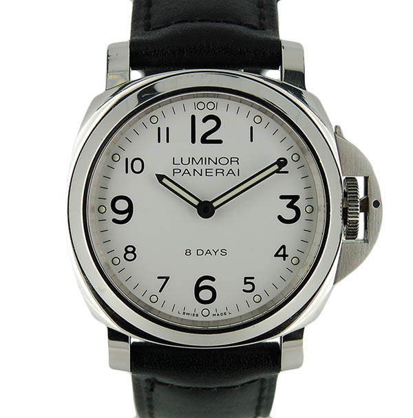 パネライ　PANERAI　ルミノールベース　8デイズ　アッチャイオ　PAM00561　SS　44mm　手巻き　ホワイト　USED　中古