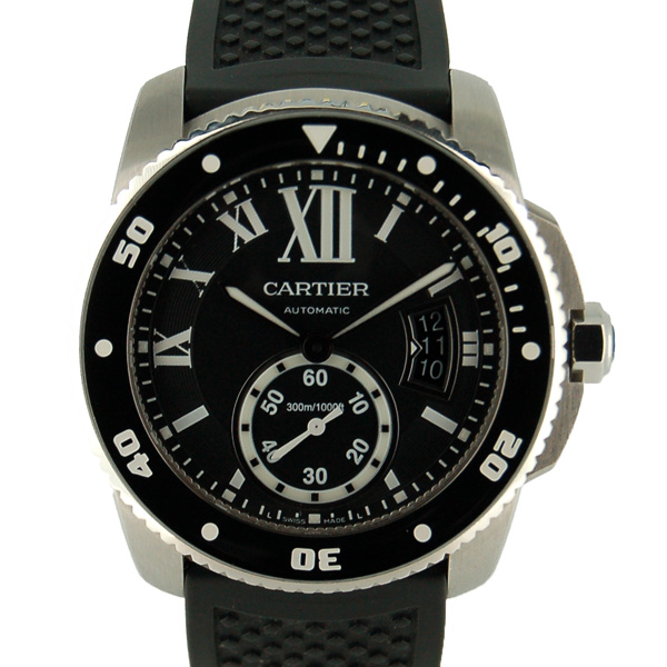 カルティエ　CARTIER　カリブル　ドゥ　カルティエ　ダイバー　W7100056　メンズ　42mm　ブラック　USED　中古