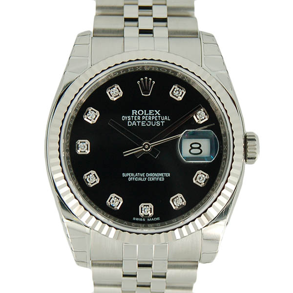 ロレックス　ROLEX　デイトジャスト　116234G　ブラック　10Pダイヤ　新品アウトレット
