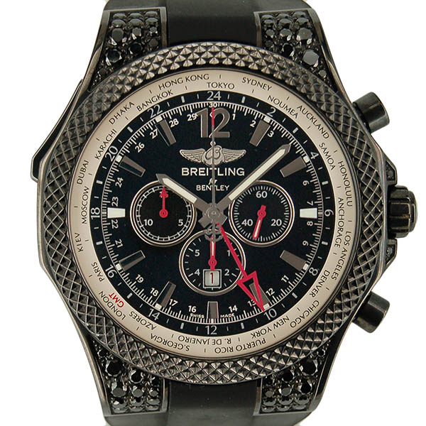 ブライトリング　BREITLING　ベントレー　GMT　クロノグラフ　ケースダイヤモンド　M476B21GRB  A47362　SS　DLC加工　ラバーベルト　世界50本限定　USED　中古