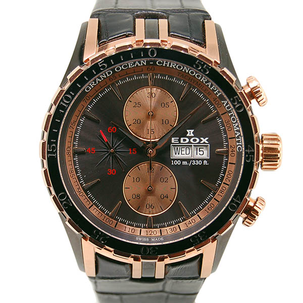 エドックス　EDOX　グランドオーシャン　クロノグラフ　01121-357RN-GIR-R　48mm　PVD　USED　中古