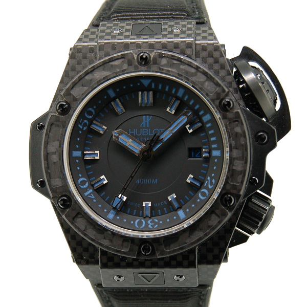 ウブロ　HUBLOT　キングパワー　オーシャノグラフィック4000　オールブラック　ブルー　731.QX.1190.GR.ABB12　48mm　世界500本限定　USED　中古