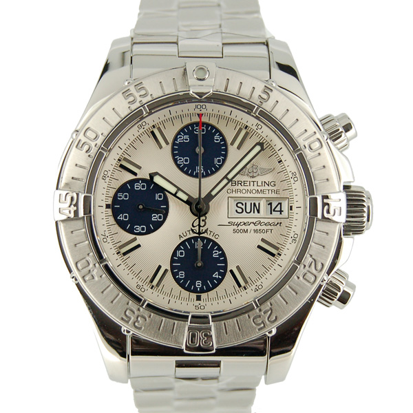 ブライトリング　BREITLING　クロノスーパーオーシャン　A13340　シルバー/ブルー　42mm　SS　USED　中古