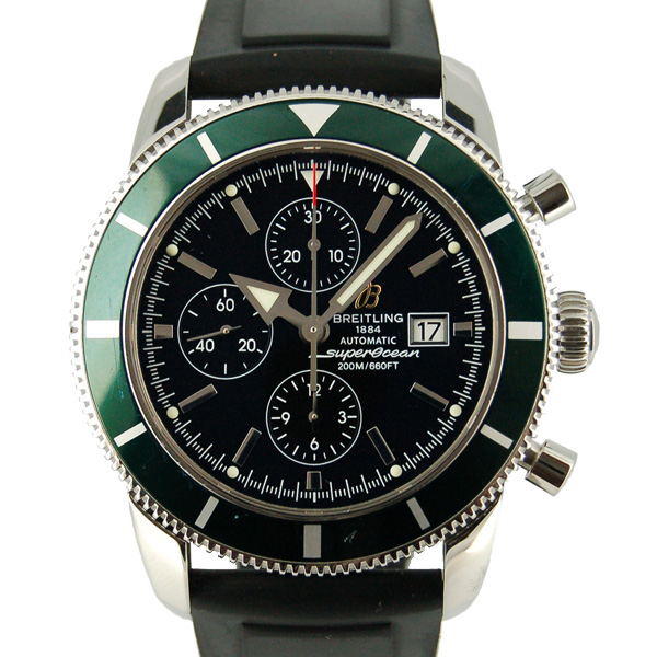 ブライトリング　BREITLING　スーパーオーシャンヘリテージ　クロノグラフ　A272BGRRRC　46mm　グリーン　SS　ラバー　200m防水　世界1000本限定　USED　中古