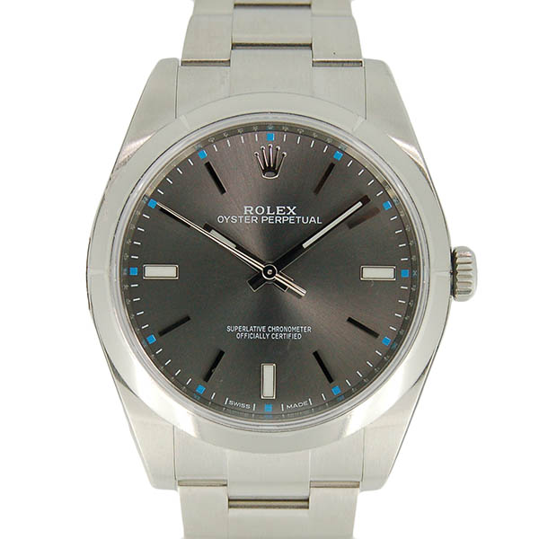 ロレックス　ROLEX　オイスターパーペチュアル　39　Ref.114300　ダークロジウム　SS　メンズ　39mm　新品アウトレット