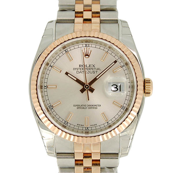 ロレックス　ROLEX　デイトジャスト　116231　シルバー　V番ルーレット　SS×18KPG　36mm　未使用品