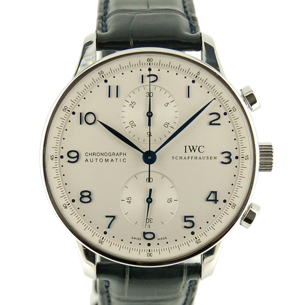 IWC　ポルトギーゼ　IW371446　シルバー　青針　Dバックル　自動巻　USED　中古