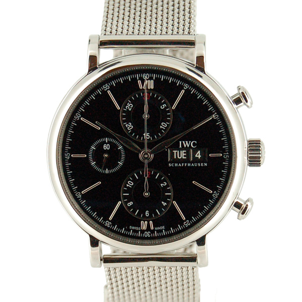 IWC　ポートフィノ　クロノグラフ　IW391010　SS　ブラック　USED　中古