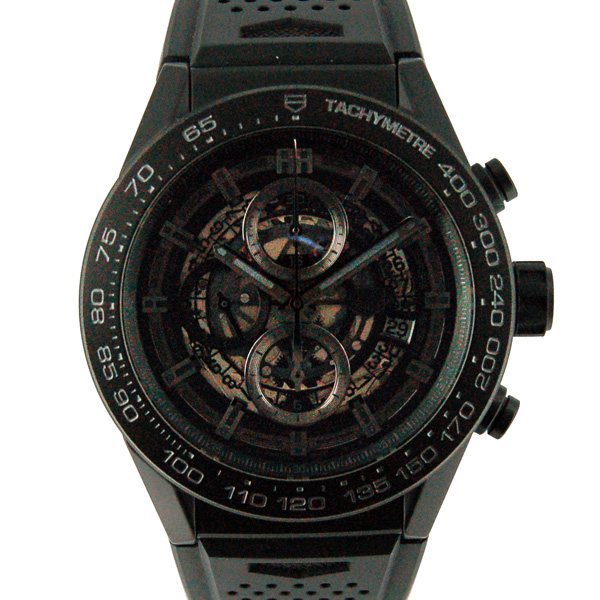 タグホイヤー　TAG HEUER　カレラ　クロノグラフ　キャリバー　ホイヤー01　ブラックセラミック　CAR2A91.FT6071　ラバーベルト　未使用品