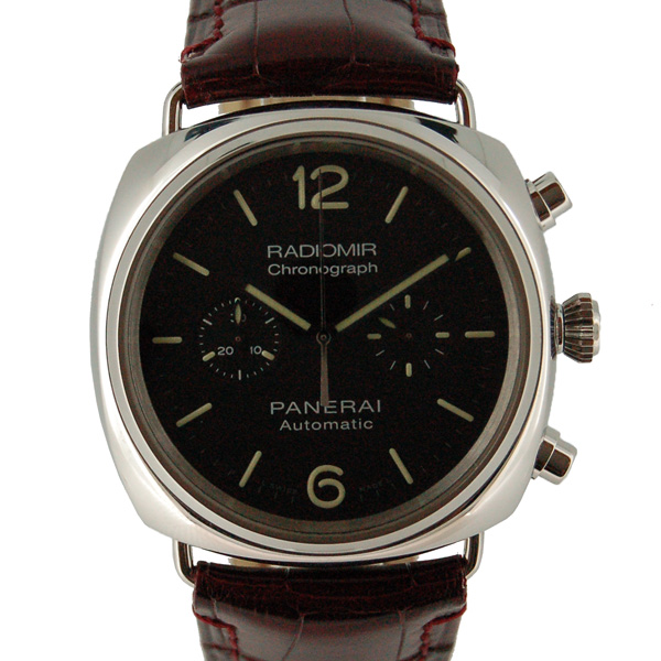 パネライ　PANERAI　ラジオミール　クロノグラフ　PAM00369　自動巻　SS　ブラック　革　USED　中古