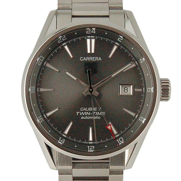 タグホイヤー　TAG HEUER　カレラ　ツインタイム　WAR2012.BA0723　キャリバー7　SS　グレー　USED　中古