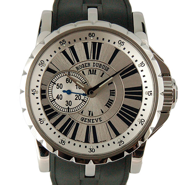 ロジェ・デュブイ　ROGER DUBUIS　エクスカリバー　EX42 77 9 3.7AR　SS　42mm　シルバー　世界888本限定　ラバーベルト　USED　中古