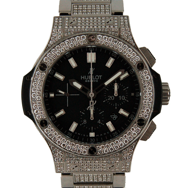 ウブロ　HUBLOT　ビッグバン　スチールブレスレット　パヴェ　301.SX.1170.SX.2704　SS　44mm　USED　中古