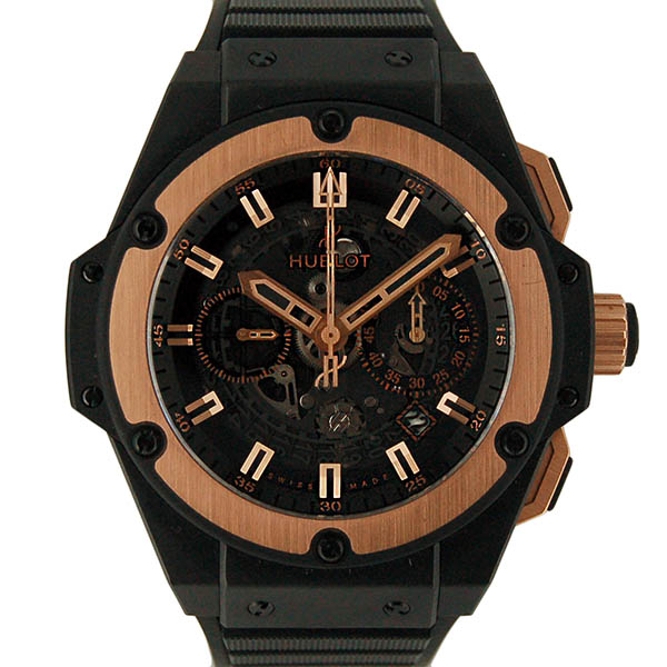 ウブロ　HUBLOT　キングパワー ウニコ　セラミック キングゴールド　701.CO.0180.RX 　48mm　ブラック　USED　中古