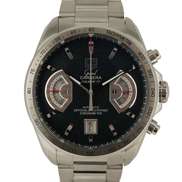 タグホイヤー　TAG HEUER　グランドカレラ　クロノグラフ　CAV511A.BA0902　キャリバー17RS　ブラック　43mm　USED　中古