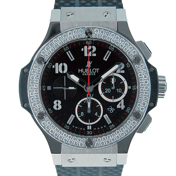 ウブロ　HUBLOT　ビッグバン　ベゼルダイヤ　301.SX.130.RX.114　SS　44.5mm　ブラック　ラバーベルト　USED　中古