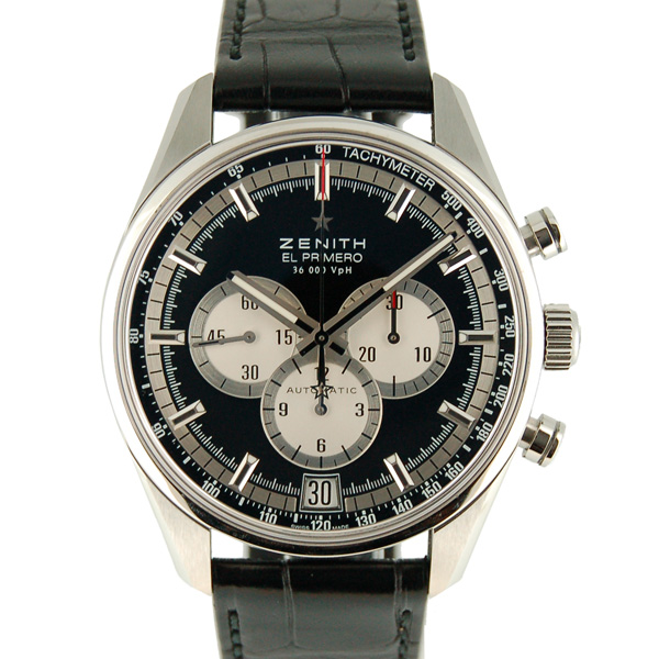ゼニス　ZENITH　エルプリメロ　36000VpH　03.2040.400/22.C496　SS　ブラック　42mm　革　USED　中古