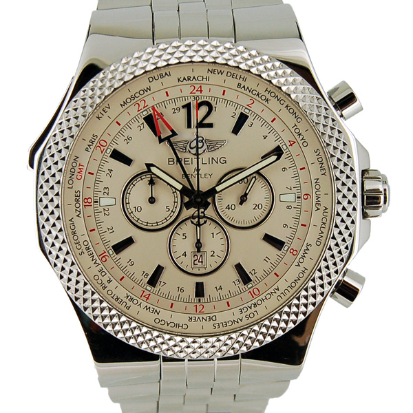 ブライトリング　BREITLING　ベントレー　GMT　クロノグラフ　A476G57SGS　シルバー　USED　中古