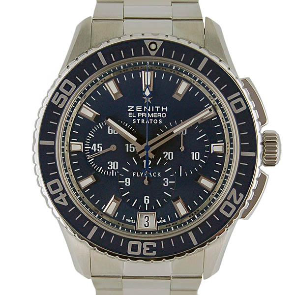 ゼニス　ZENITH　エルプリメロ　ストラトス　フライバック　03.2067.405/51.M2060　ブルー　USED　中古