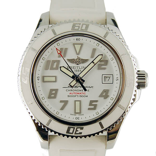 ブライトリング　BREITLING　スーパーオーシャン42  ジャパンエディション　A187AJARRC　ホワイト　42mm　ラバーベルト　SS　USED　中古