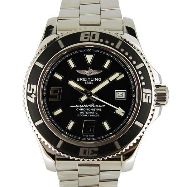 ブライトリング　BREITLING　スーパーオーシャン44  A188B77PSS　ブラック　44mm　SS　USED　中古