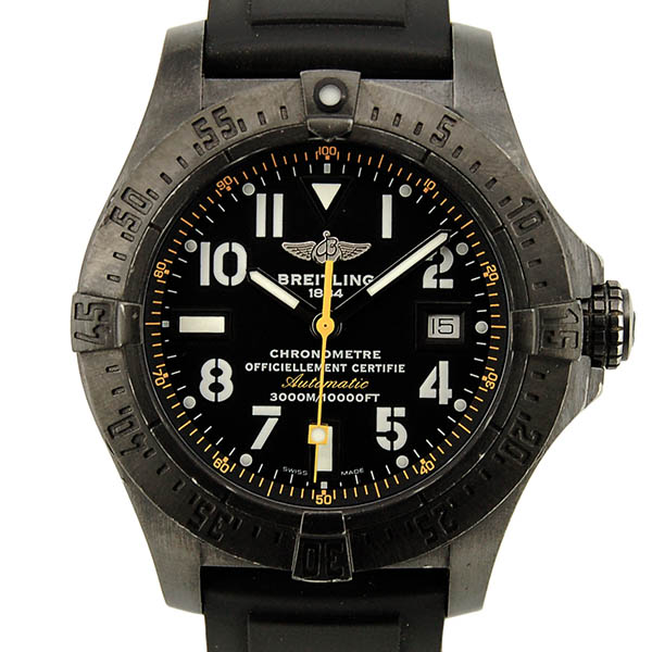 ブライトリング　BREITLING　アベンジャー　シーウルフ　ブラックスティール　コードイエロー　M177BCYRPB　USED　中古