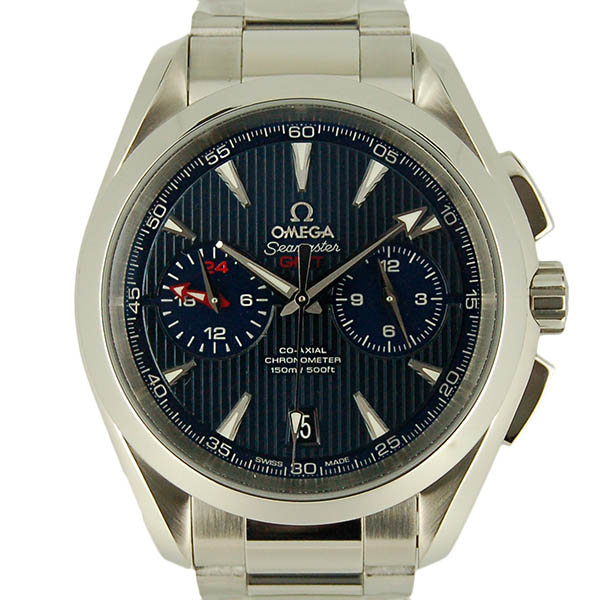 オメガ　OMEGA　シーマスター　アクアテラ　クロノグラフ　GMT　231.10.43.52.03.001　メンズ　43mm　SS　ブルー　未使用品