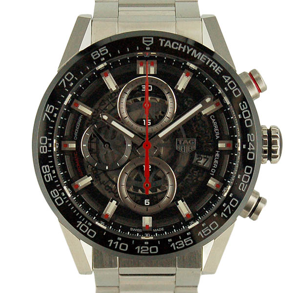 タグホイヤー　TAG HEUER　カレラ　キャリバーホイヤー01　CAR201V.BA0714　43mm　ブラック　USED　中古
