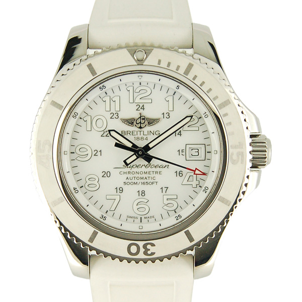 ブライトリング　BREITLING　スーパーオーシャン42  ジャパンエディション　A187AJARRC　ホワイト　42mm　ラバーベルト　SS　USED　中古